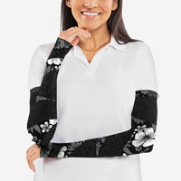 Aloha Hawaii Floral Tapa Arm Sleeves Patchwork Charcoal - Polynesian Pride