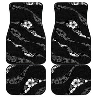 Aloha Hawaii Floral Tapa Car Mats Patchwork Charcoal - Polynesian Pride