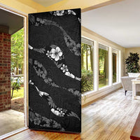 Aloha Hawaii Floral Tapa Door Cover Patchwork Charcoal - Polynesian Pride