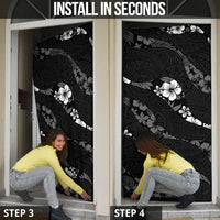 Aloha Hawaii Floral Tapa Door Cover Patchwork Charcoal - Polynesian Pride