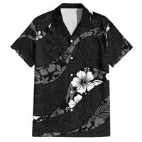 Aloha Hawaii Floral Tapa Family Matching Tank Maxi Dress and Hawaiian Shirt Patchwork Charcoal - Polynesian Pride