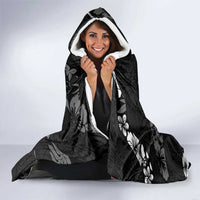 Aloha Hawaii Floral Tapa Hooded Blanket Patchwork Charcoal - Polynesian Pride