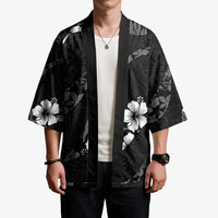 Aloha Hawaii Floral Tapa Kimono Patchwork Charcoal - Polynesian Pride