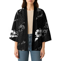 Aloha Hawaii Floral Tapa Kimono Patchwork Charcoal - Polynesian Pride