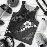 Aloha Hawaii Floral Tapa Men Tank Top Patchwork Charcoal - Polynesian Pride