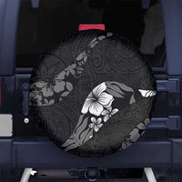 Aloha Hawaii Floral Tapa Spare Tire Cover Patchwork Charcoal - Polynesian Pride