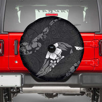 Aloha Hawaii Floral Tapa Spare Tire Cover Patchwork Charcoal - Polynesian Pride