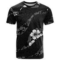 Aloha Hawaii Floral Tapa T Shirt Patchwork Charcoal - Polynesian Pride
