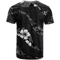Aloha Hawaii Floral Tapa T Shirt Patchwork Charcoal - Polynesian Pride