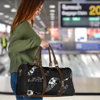 Aloha Hawaii Floral Tapa Travel Bag Patchwork Charcoal - Polynesian Pride