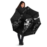 Aloha Hawaii Floral Tapa Umbrella Patchwork Charcoal - Polynesian Pride