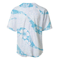 Aloha Hawaii Floral Tapa Baseball Jersey Patchwork Turquoise - Polynesian Pride