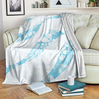 Aloha Hawaii Floral Tapa Blanket Patchwork Turquoise - Polynesian Pride