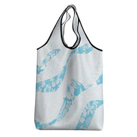 Aloha Hawaii Floral Tapa Grocery Bag Patchwork Turquoise - Polynesian Pride