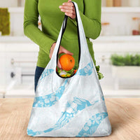 Aloha Hawaii Floral Tapa Grocery Bag Patchwork Turquoise - Polynesian Pride