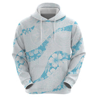Aloha Hawaii Floral Tapa Hoodie Patchwork Turquoise - Polynesian Pride
