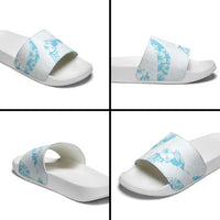 Aloha Hawaii Floral Tapa Slide Sandals Patchwork Turquoise - Polynesian Pride