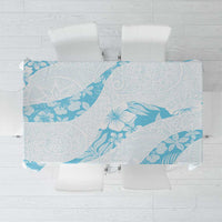 Aloha Hawaii Floral Tapa Tablecloth Patchwork Turquoise - Polynesian Pride