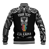 personalised-kia-kaha-te-reo-maori-baseball-jacket-hei-tiki-mix-koru-black