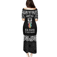 Personalised Kia Kaha Te Reo Maori Puletasi Hei Tiki Mix Koru - Black LT7 - Polynesian Pride