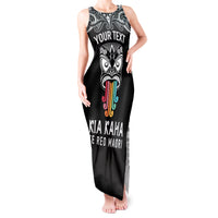 Personalised Kia Kaha Te Reo Maori Tank Maxi Dress Hei Tiki Mix Koru - Black LT7 Women Black - Polynesian Pride