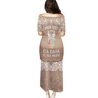 Personalised Kia Kaha Te Reo Maori Puletasi Hei Tiki Mix Koru - Brown LT7 - Polynesian Pride