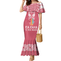 personalised-kia-kaha-te-reo-maori-family-matching-mermaid-dress-and-hawaiian-shirt-hei-tiki-mix-koru-pink