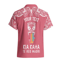 Personalised Kia Kaha Te Reo Maori Hawaiian Shirt Hei Tiki Mix Koru - Pink LT7 - Polynesian Pride