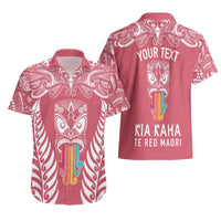 Personalised Kia Kaha Te Reo Maori Hawaiian Shirt Hei Tiki Mix Koru - Pink LT7 - Polynesian Pride