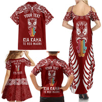 personalised-kia-kaha-te-reo-maori-family-matching-summer-maxi-dress-and-hawaiian-shirt-hei-tiki-mix-koru-red