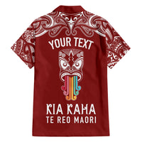 personalised-kia-kaha-te-reo-maori-family-matching-summer-maxi-dress-and-hawaiian-shirt-hei-tiki-mix-koru-red
