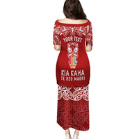 Personalised Kia Kaha Te Reo Maori Puletasi Hei Tiki Mix Koru - Red LT7 - Polynesian Pride