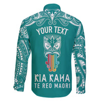 personalised-kia-kaha-te-reo-maori-family-matching-summer-maxi-dress-and-hawaiian-shirt-hei-tiki-mix-koru-teal