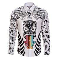 personalised-kia-kaha-te-reo-maori-family-matching-off-shoulder-short-dress-and-hawaiian-shirt-hei-tiki-mix-koru-white