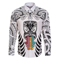 personalised-kia-kaha-te-reo-maori-family-matching-short-sleeve-bodycon-dress-and-hawaiian-shirt-hei-tiki-mix-koru-white