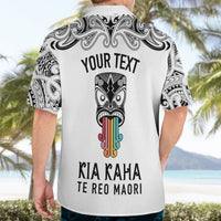 Personalised Kia Kaha Te Reo Maori Hawaiian Shirt Hei Tiki Mix Koru - White LT7 - Polynesian Pride