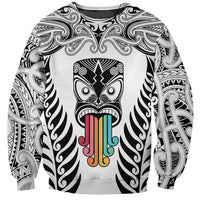 Personalised Kia Kaha Te Reo Maori Sweatshirt Hei Tiki Mix Koru - White LT7 Unisex White - Polynesian Pride
