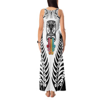 Personalised Kia Kaha Te Reo Maori Tank Maxi Dress Hei Tiki Mix Koru - White LT7 - Polynesian Pride