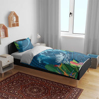 Outrigger Canoe Blue Bedding Set On The Waves LT7 - Polynesian Pride