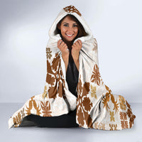 Vintage Hawaii Hooded Blanket Hawaiian Quilt Kapa Mismatch Beige LT7 - Polynesian Pride