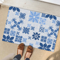 Vintage Hawaii Rubber Doormat Hawaiian Quilt Kapa Mismatch Blue LT7 - Polynesian Pride