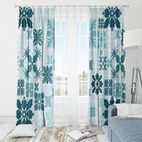 Vintage Hawaii Window Curtain Hawaiian Quilt Kapa Mismatch Teal LT7 - Polynesian Pride