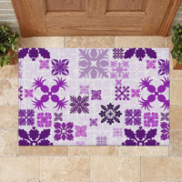 Vintage Hawaii Rubber Doormat Hawaiian Quilt Kapa Mismatch Purple LT7 - Polynesian Pride