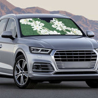 Ia Orana Tahiti Tiare Auto Sun Shade Sage Green Lei - Polynesian Pride