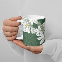 Ia Orana Tahiti Tiare Ceramic Mug Sage Green Lei - Polynesian Pride