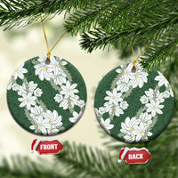 Ia Orana Tahiti Tiare Ceramic Ornament Sage Green Lei - Polynesian Pride