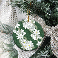 Ia Orana Tahiti Tiare Ceramic Ornament Sage Green Lei - Polynesian Pride