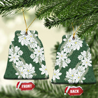 Ia Orana Tahiti Tiare Ceramic Ornament Sage Green Lei - Polynesian Pride