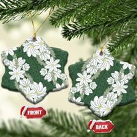 Ia Orana Tahiti Tiare Ceramic Ornament Sage Green Lei - Polynesian Pride