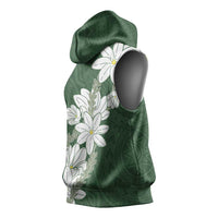 Ia Orana Tahiti Tiare Sleeveless Hoodie Sage Green Lei - Polynesian Pride